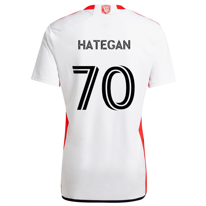 Hombre Fútbol Camiseta Roberto Hategan #70 Blanco Rojo 2ª Equipación 2024/25 Argentina