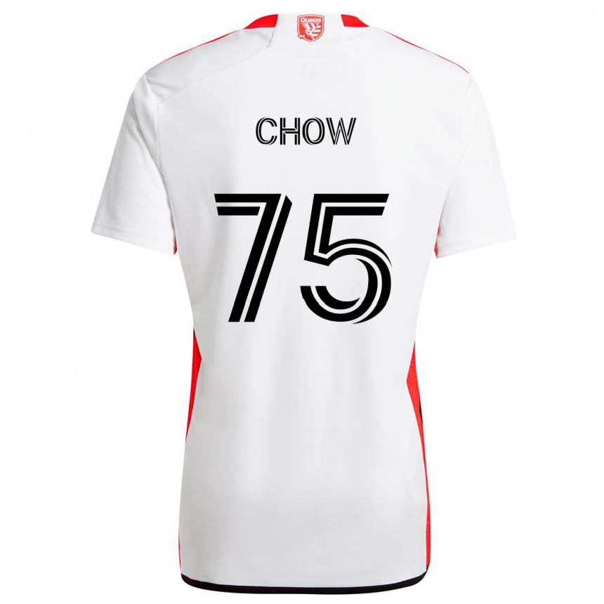 Hombre Fútbol Camiseta Alex Chow #75 Blanco Rojo 2ª Equipación 2024/25 Argentina