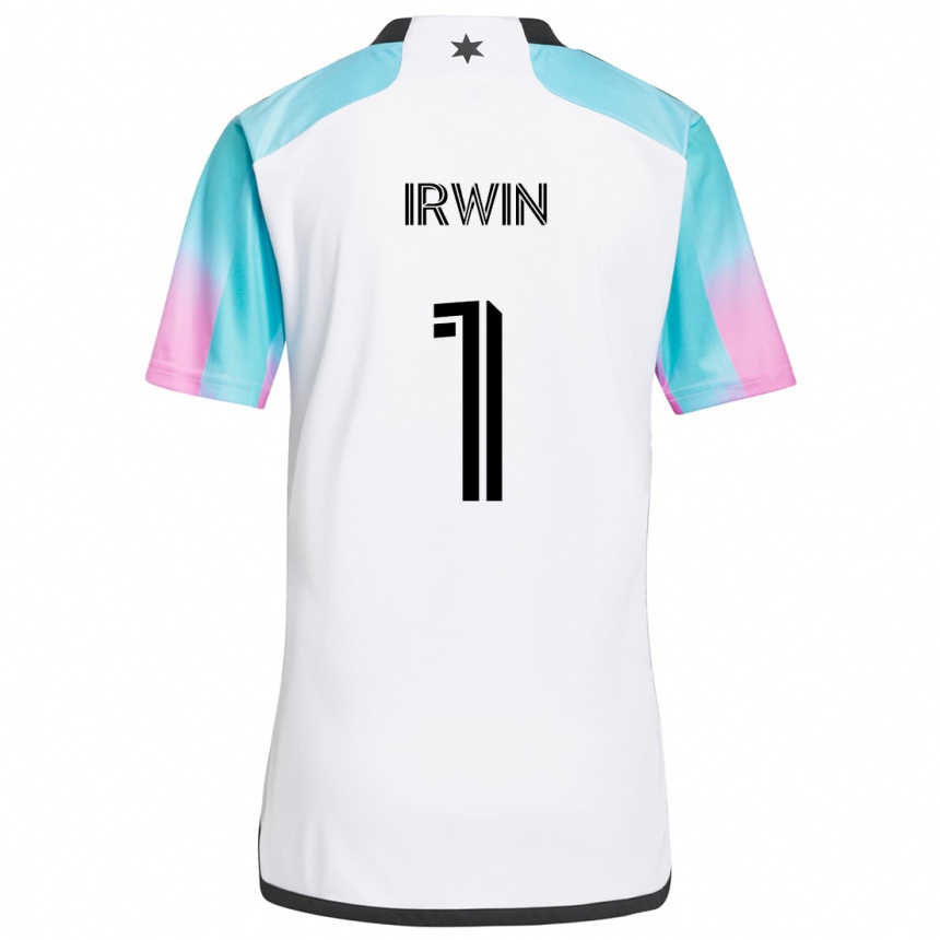 Hombre Fútbol Camiseta Clint Irwin #1 Blanco Azul Negro 2ª Equipación 2024/25 Argentina