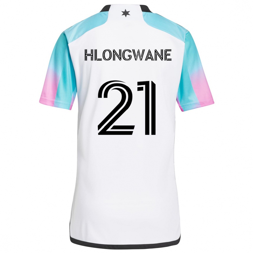 Hombre Fútbol Camiseta Bongokuhle Hlongwane #21 Blanco Azul Negro 2ª Equipación 2024/25 Argentina