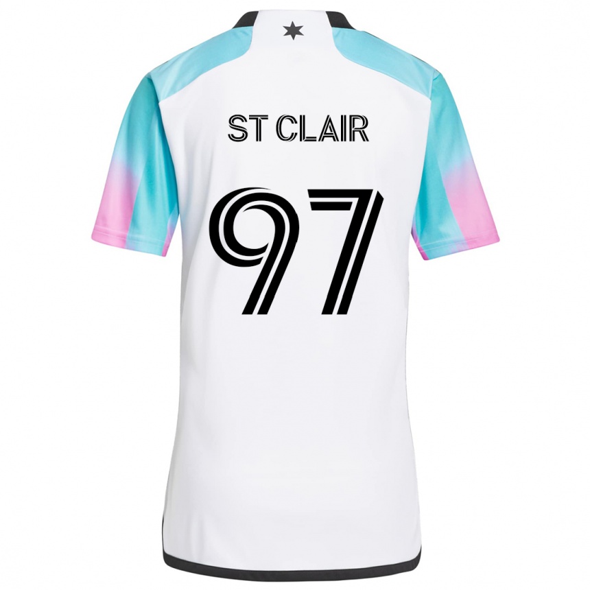 Hombre Fútbol Camiseta Dayne St. Clair #97 Blanco Azul Negro 2ª Equipación 2024/25 Argentina