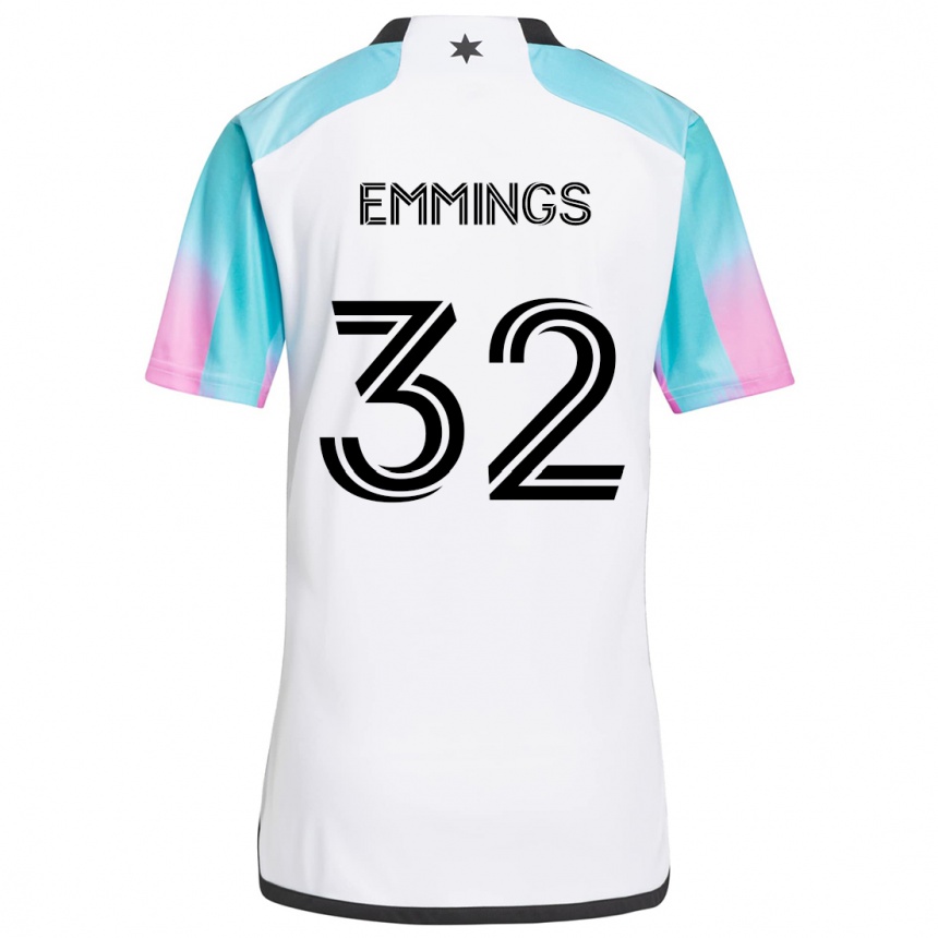 Hombre Fútbol Camiseta Fred Emmings #32 Blanco Azul Negro 2ª Equipación 2024/25 Argentina