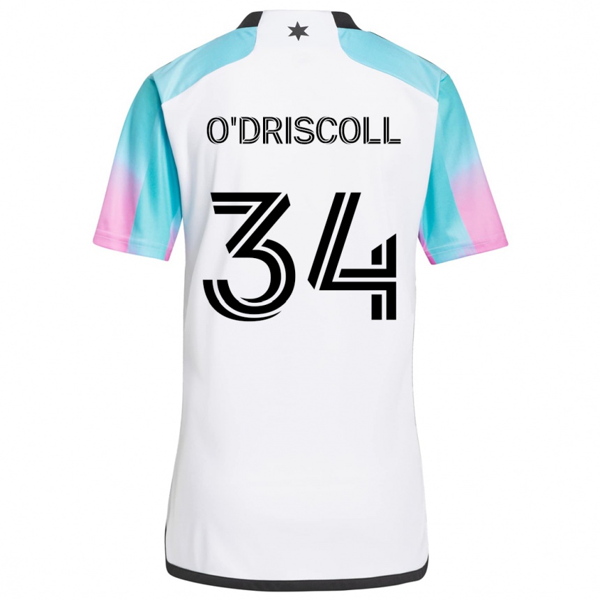 Hombre Fútbol Camiseta Rory O'driscoll #34 Blanco Azul Negro 2ª Equipación 2024/25 Argentina