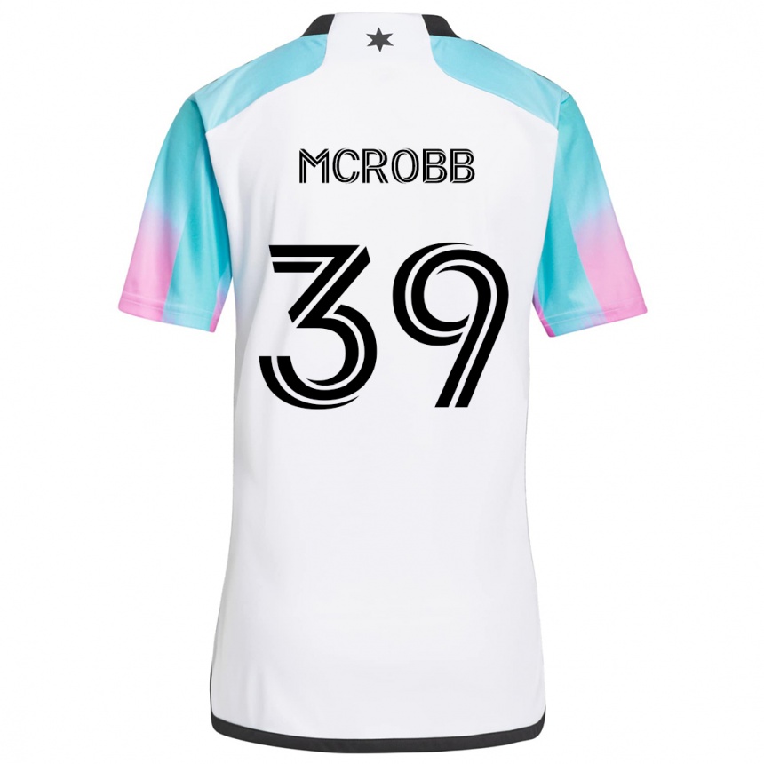 Hombre Fútbol Camiseta Finn Mcrobb #39 Blanco Azul Negro 2ª Equipación 2024/25 Argentina