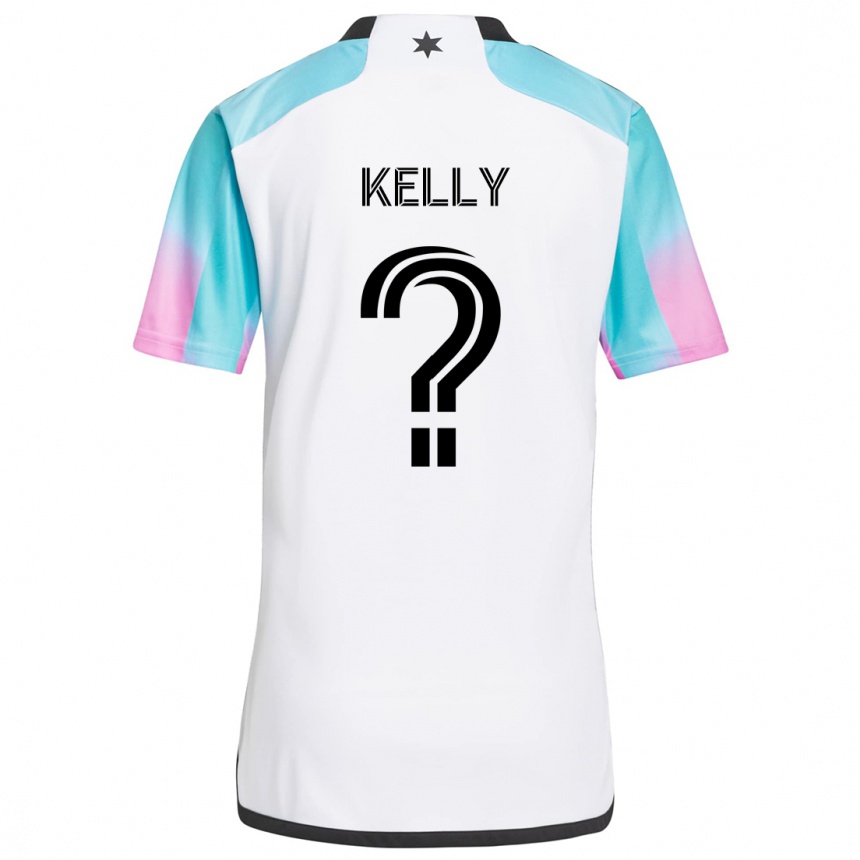 Hombre Fútbol Camiseta Oliver Kelly #0 Blanco Azul Negro 2ª Equipación 2024/25 Argentina