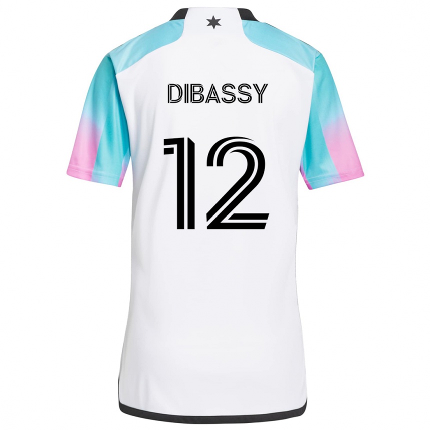 Hombre Fútbol Camiseta Bakaye Dibassy #12 Blanco Azul Negro 2ª Equipación 2024/25 Argentina