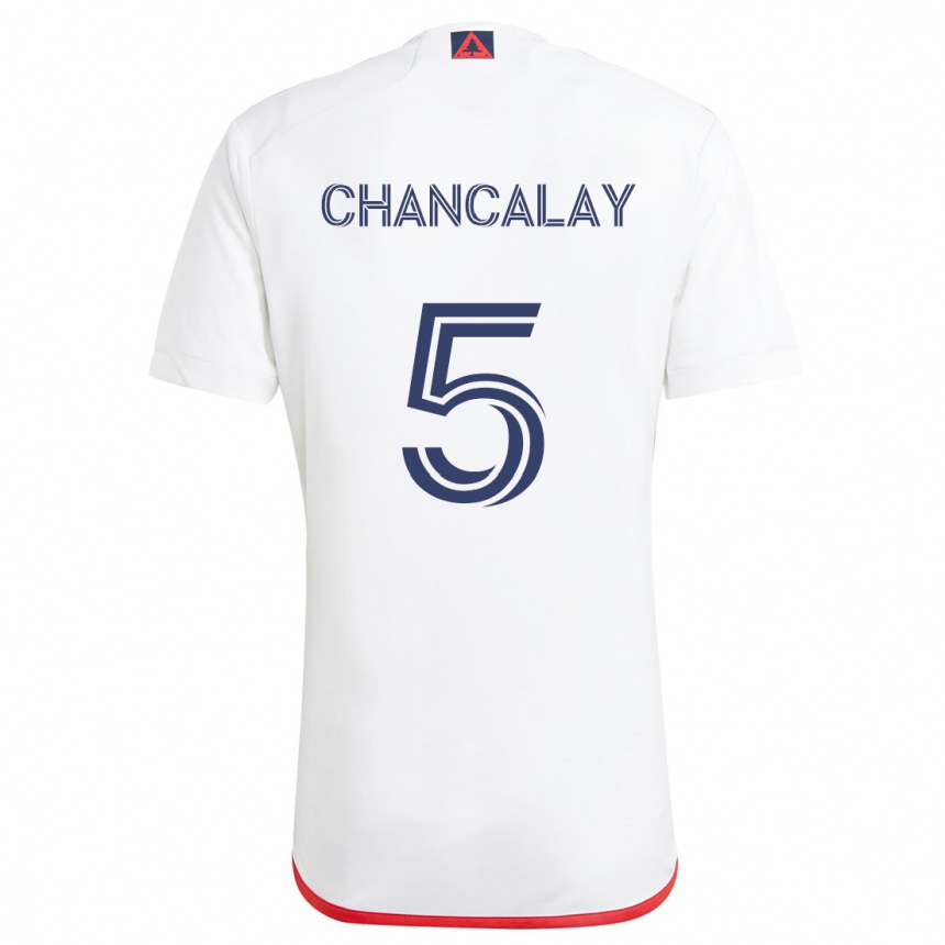 Hombre Fútbol Camiseta Tomás Chancalay #5 Blanco Rojo 2ª Equipación 2024/25 Argentina