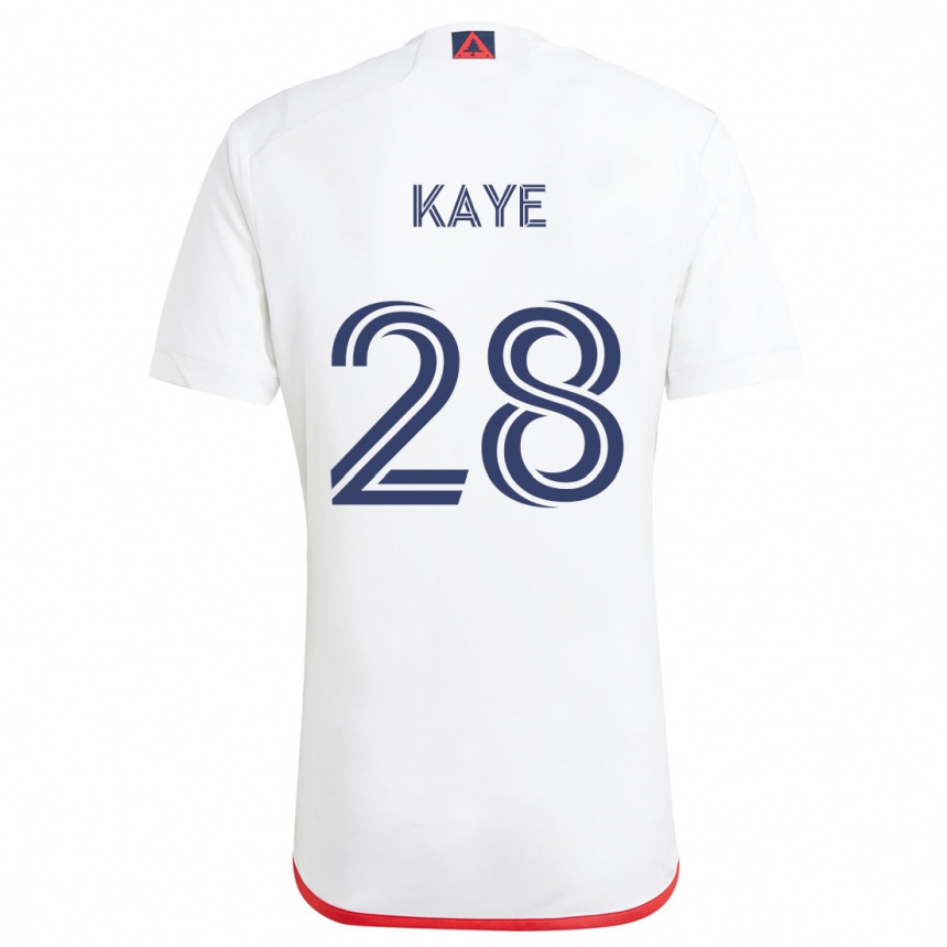 Hombre Fútbol Camiseta Mark-Anthony Kaye #28 Blanco Rojo 2ª Equipación 2024/25 Argentina