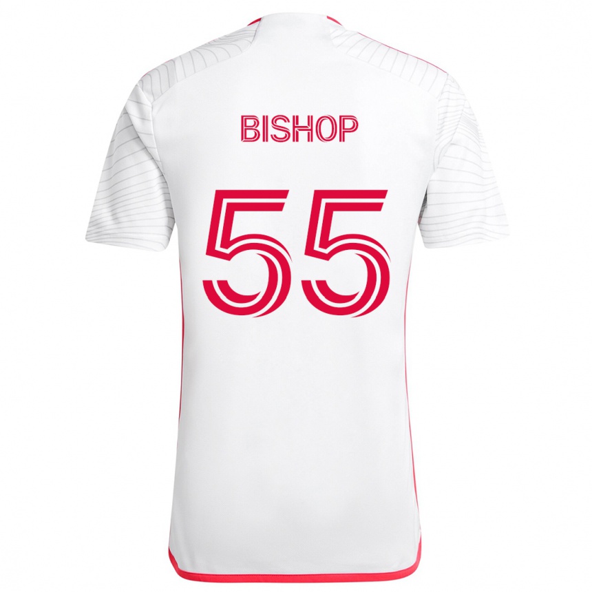 Hombre Fútbol Camiseta Nick Bishop #55 Blanco Rojo 2ª Equipación 2024/25 Argentina