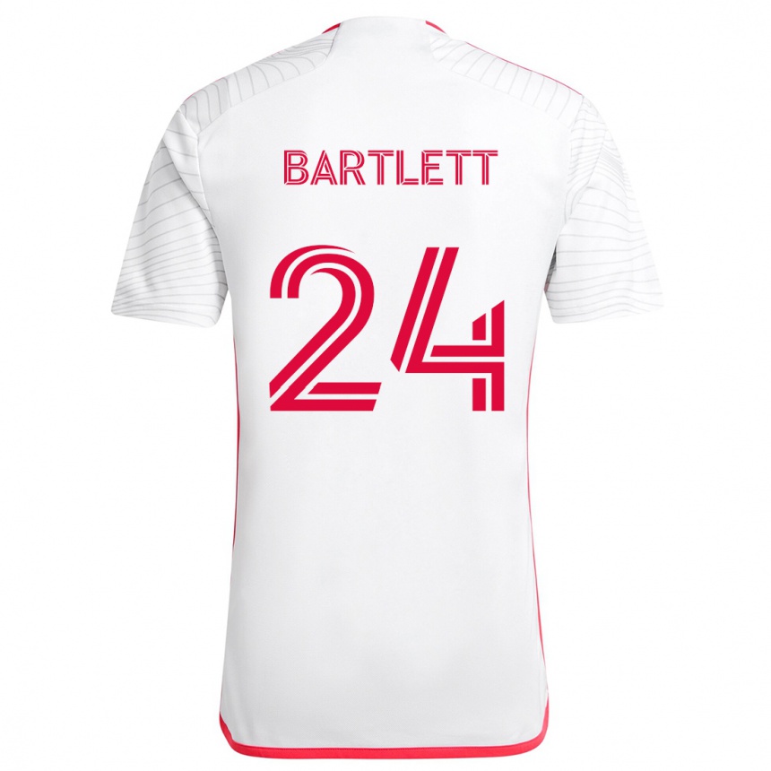 Hombre Fútbol Camiseta Lucas Bartlett #24 Blanco Rojo 2ª Equipación 2024/25 Argentina