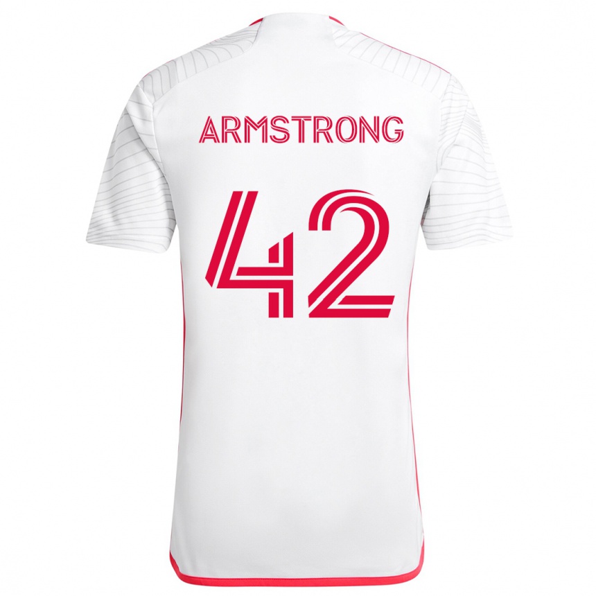 Hombre Fútbol Camiseta Ezra Armstrong #42 Blanco Rojo 2ª Equipación 2024/25 Argentina