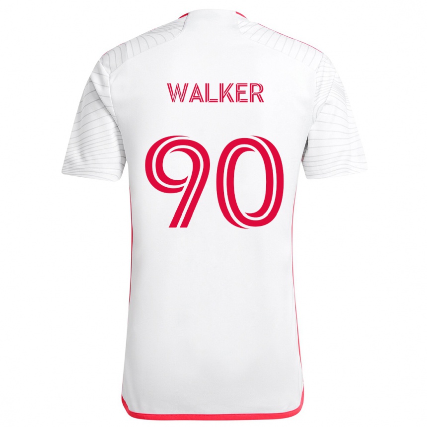 Hombre Fútbol Camiseta Eric Walker #90 Blanco Rojo 2ª Equipación 2024/25 Argentina