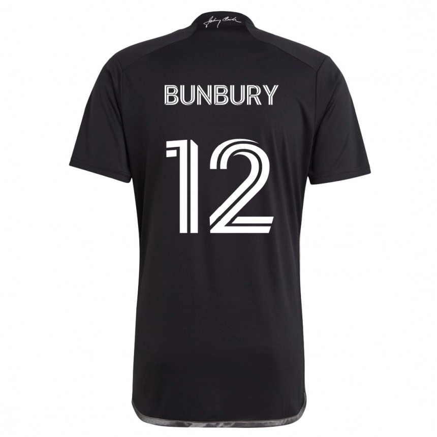 Hombre Fútbol Camiseta Teal Bunbury #12 Negro 2ª Equipación 2024/25 Argentina