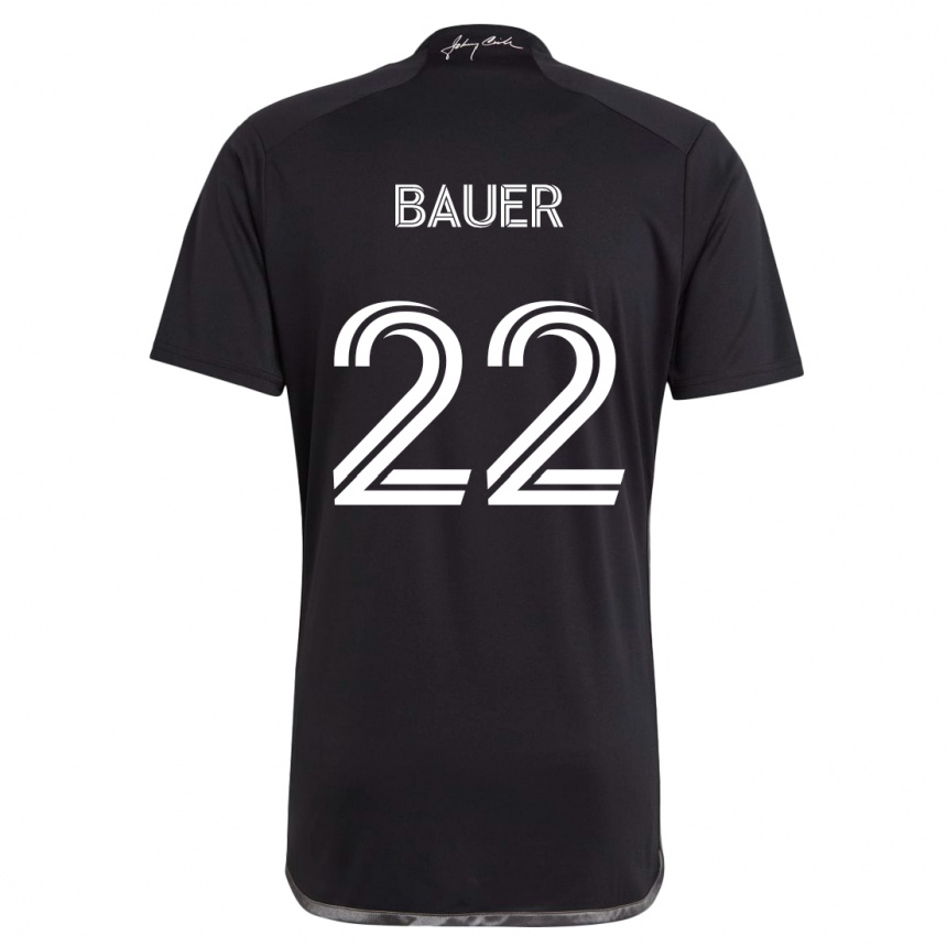 Hombre Fútbol Camiseta Josh Bauer #22 Negro 2ª Equipación 2024/25 Argentina