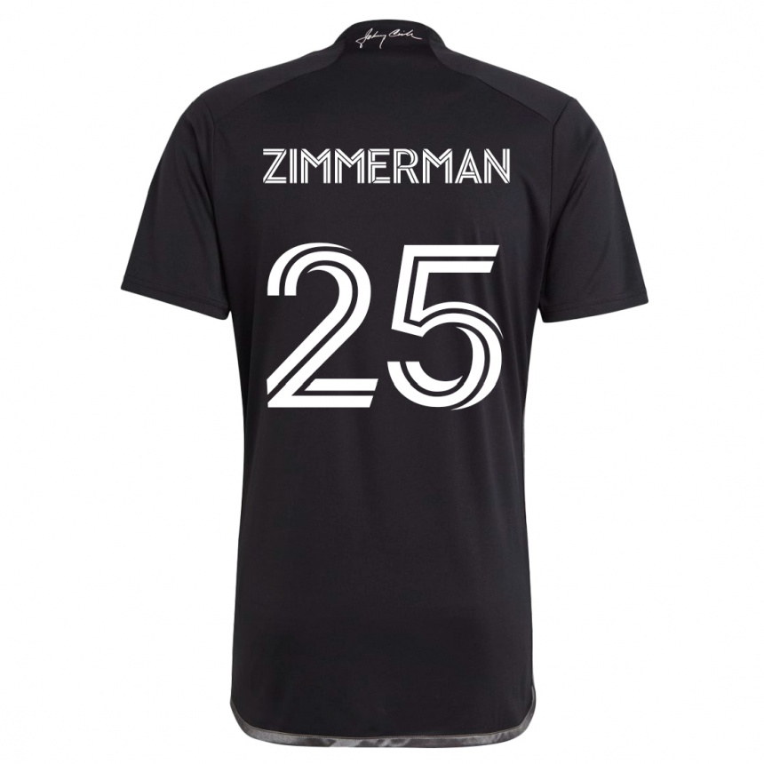 Hombre Fútbol Camiseta Walker Zimmerman #25 Negro 2ª Equipación 2024/25 Argentina