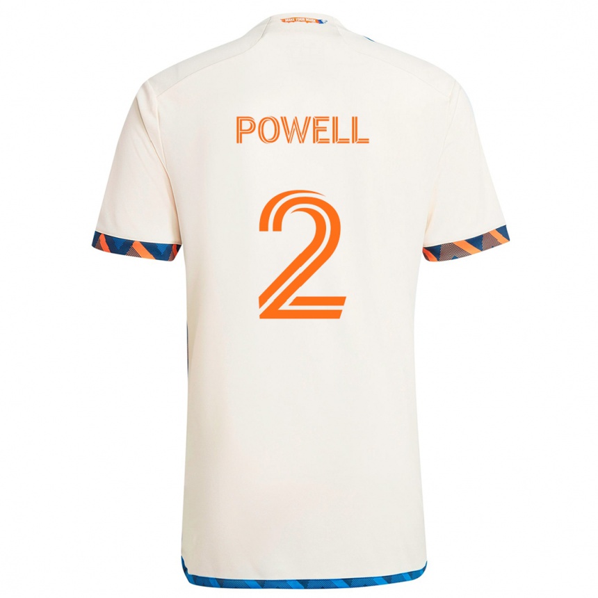 Hombre Fútbol Camiseta Alvas Powell #2 Blanco Naranja 2ª Equipación 2024/25 Argentina