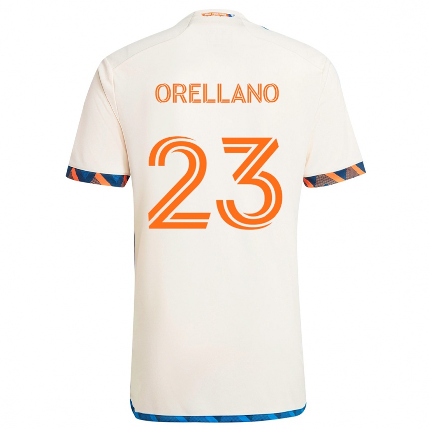 Hombre Fútbol Camiseta Luca Orellano #23 Blanco Naranja 2ª Equipación 2024/25 Argentina