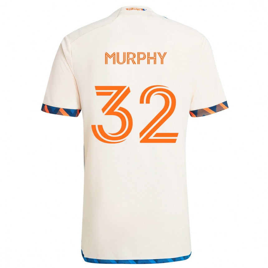 Hombre Fútbol Camiseta Ian Murphy #32 Blanco Naranja 2ª Equipación 2024/25 Argentina