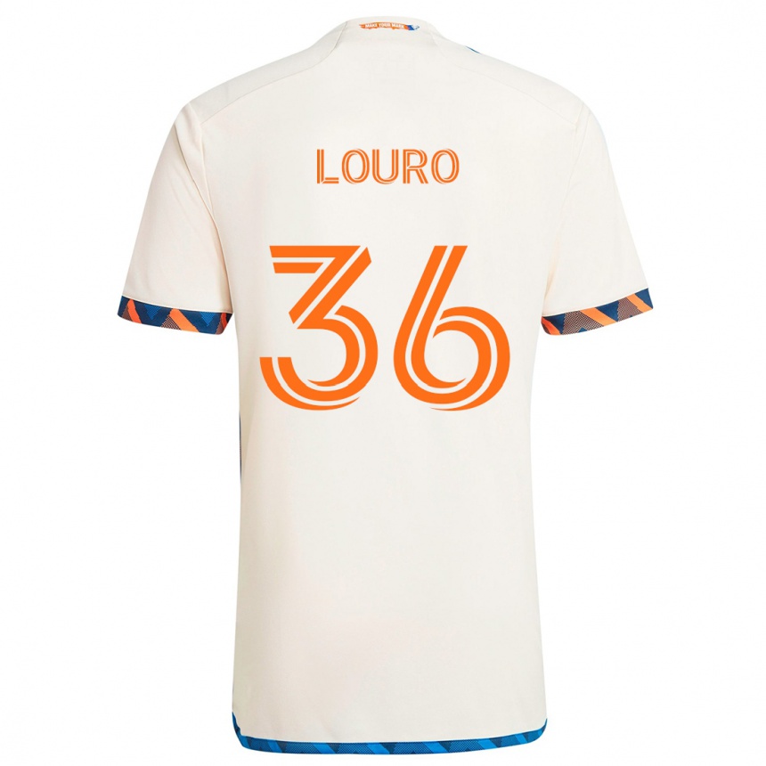 Hombre Fútbol Camiseta Evan Louro #36 Blanco Naranja 2ª Equipación 2024/25 Argentina