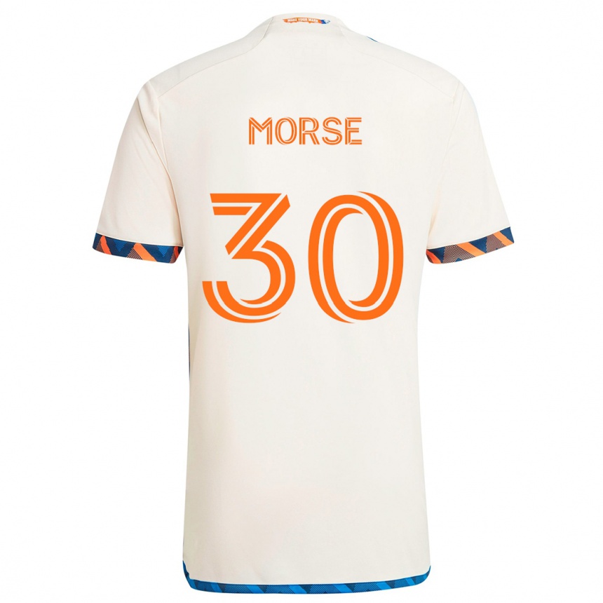 Hombre Fútbol Camiseta Hunter Morse #30 Blanco Naranja 2ª Equipación 2024/25 Argentina