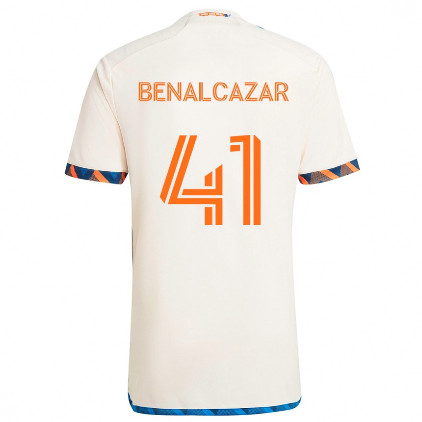 Hombre Fútbol Camiseta Nico Benalcázar #41 Blanco Naranja 2ª Equipación 2024/25 Argentina