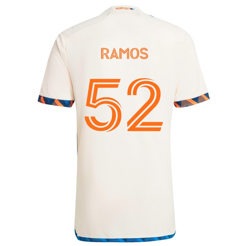 Hombre Fútbol Camiseta Yair Ramos #52 Blanco Naranja 2ª Equipación 2024/25 Argentina