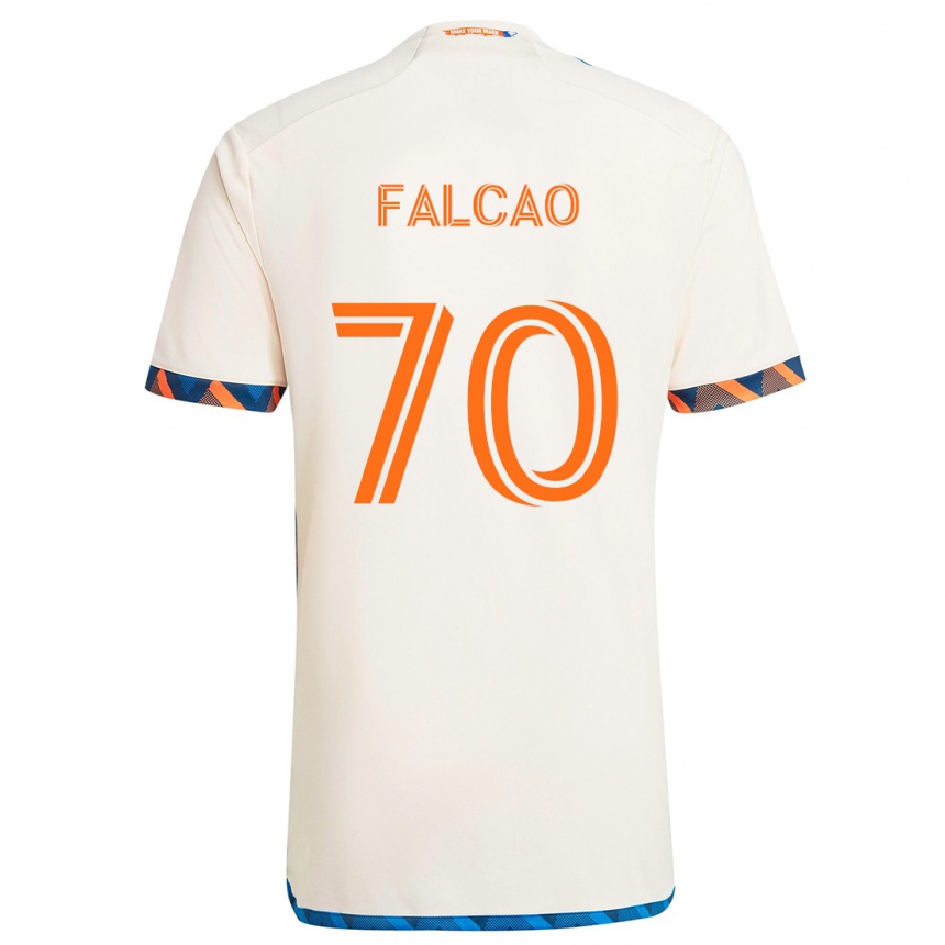 Hombre Fútbol Camiseta Kiano Falcao #70 Blanco Naranja 2ª Equipación 2024/25 Argentina