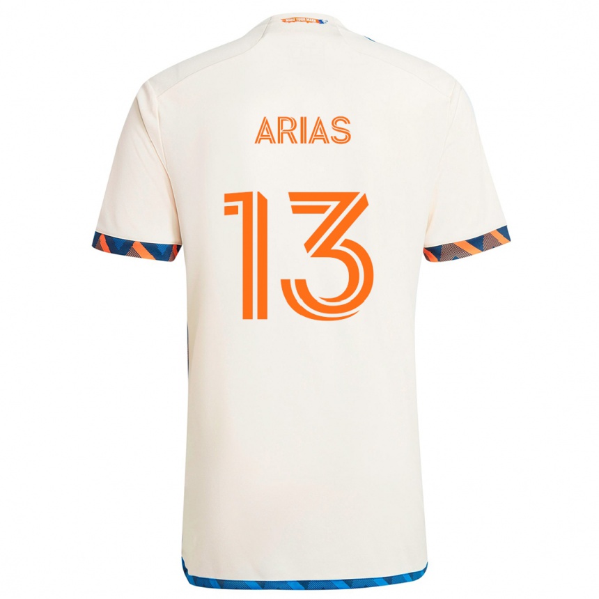 Hombre Fútbol Camiseta Santiago Arias #13 Blanco Naranja 2ª Equipación 2024/25 Argentina