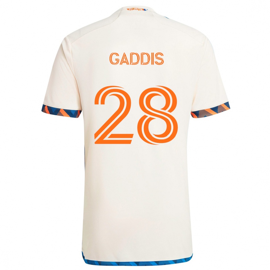 Hombre Fútbol Camiseta Raymon Gaddis #28 Blanco Naranja 2ª Equipación 2024/25 Argentina