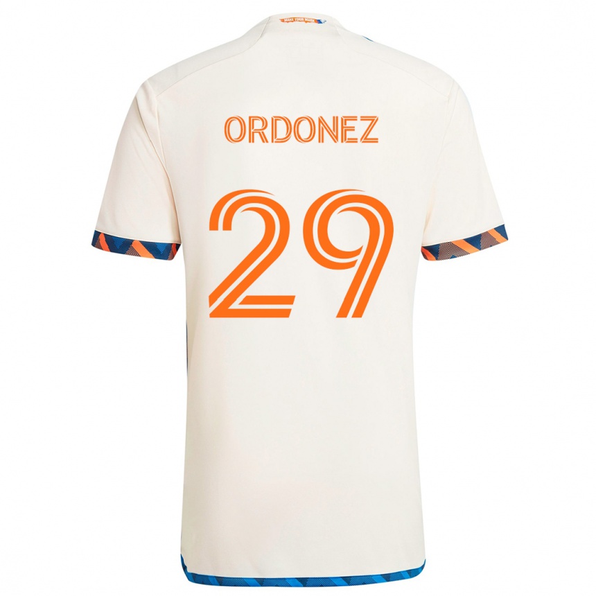 Hombre Fútbol Camiseta Arquímides Ordóñez #29 Blanco Naranja 2ª Equipación 2024/25 Argentina