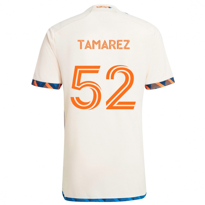 Hombre Fútbol Camiseta Lucas Tamarez #52 Blanco Naranja 2ª Equipación 2024/25 Argentina