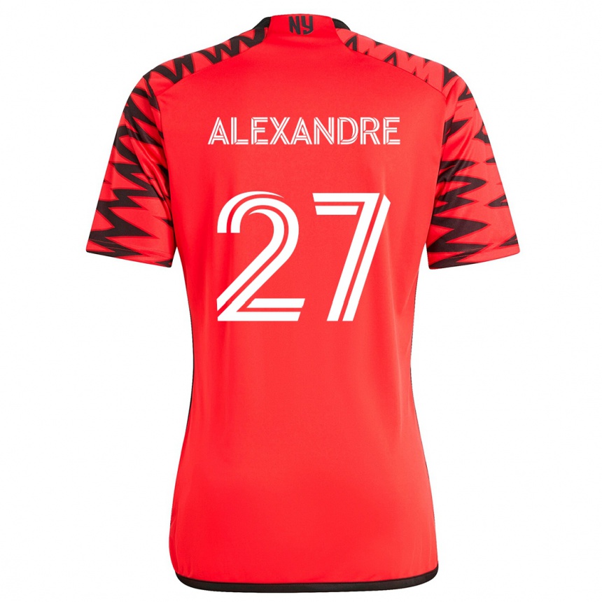 Hombre Fútbol Camiseta Davi Alexandre #27 Rojo Negro Blanco 2ª Equipación 2024/25 Argentina