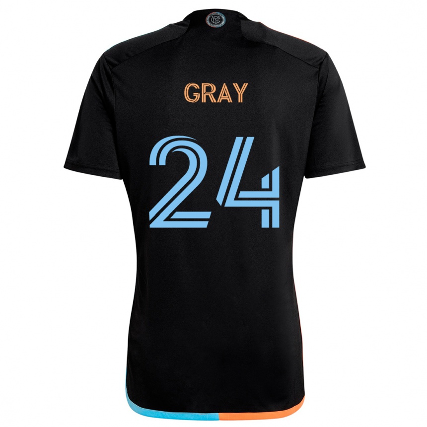 Hombre Fútbol Camiseta Tayvon Gray #24 Negro Naranja Azul 2ª Equipación 2024/25 Argentina