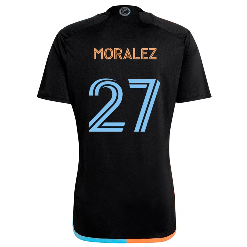 Hombre Fútbol Camiseta Maxi Moralez #27 Negro Naranja Azul 2ª Equipación 2024/25 Argentina