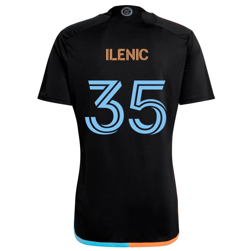 Hombre Fútbol Camiseta Mitja Ilenic #35 Negro Naranja Azul 2ª Equipación 2024/25 Argentina