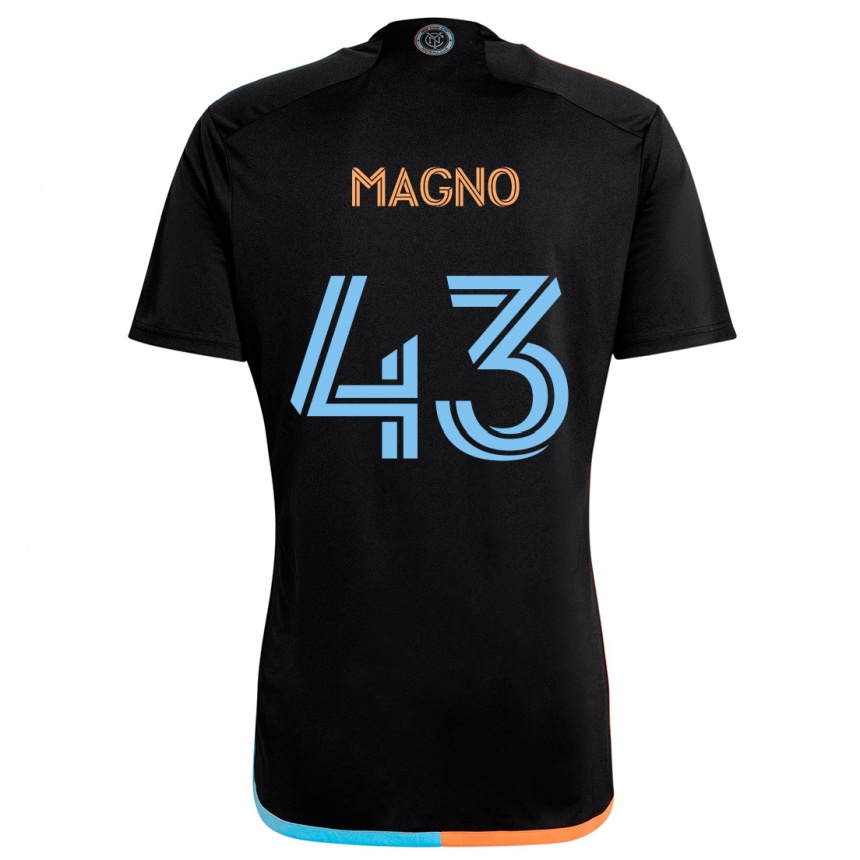 Hombre Fútbol Camiseta Talles Magno #43 Negro Naranja Azul 2ª Equipación 2024/25 Argentina