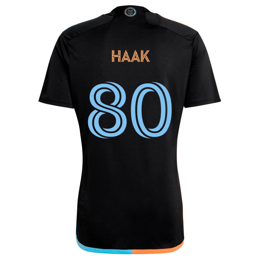 Hombre Fútbol Camiseta Justin Haak #80 Negro Naranja Azul 2ª Equipación 2024/25 Argentina