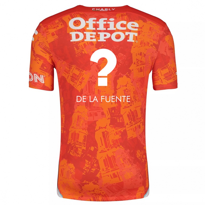 Hombre Fútbol Camiseta Paulino De La Fuente #0 Naranja Blanco 2ª Equipación 2024/25 Argentina