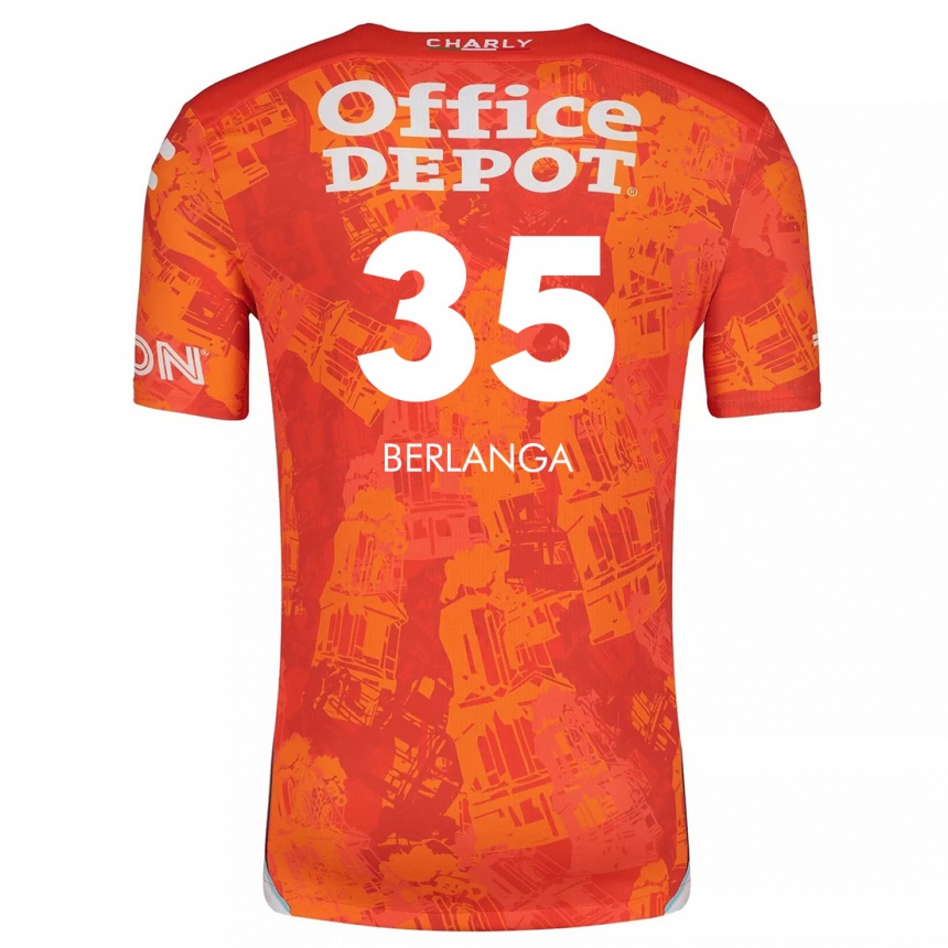 Hombre Fútbol Camiseta Jorge Berlanga #35 Naranja Blanco 2ª Equipación 2024/25 Argentina