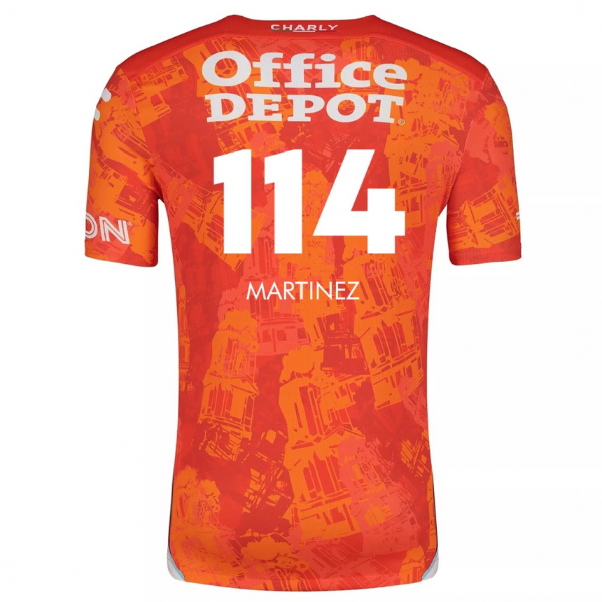 Hombre Fútbol Camiseta Jesús Martínez #114 Naranja Blanco 2ª Equipación 2024/25 Argentina