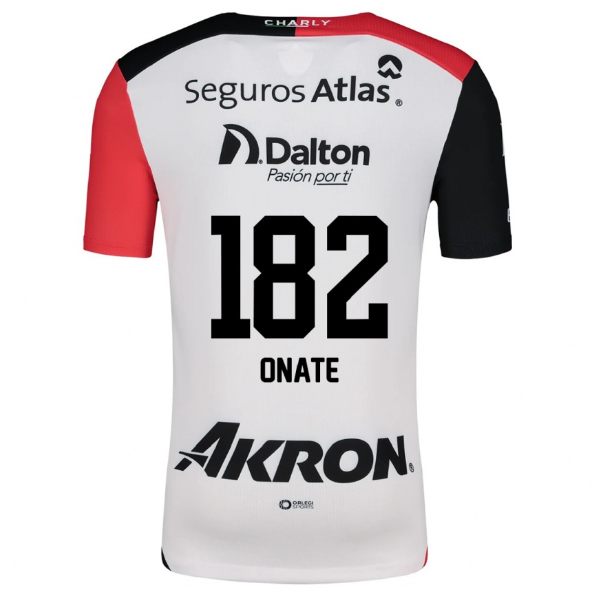 Hombre Fútbol Camiseta Axel Oñate #182 Blanco Rojo Negro 2ª Equipación 2024/25 Argentina