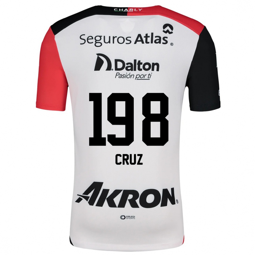 Hombre Fútbol Camiseta Carlos Cruz #198 Blanco Rojo Negro 2ª Equipación 2024/25 Argentina