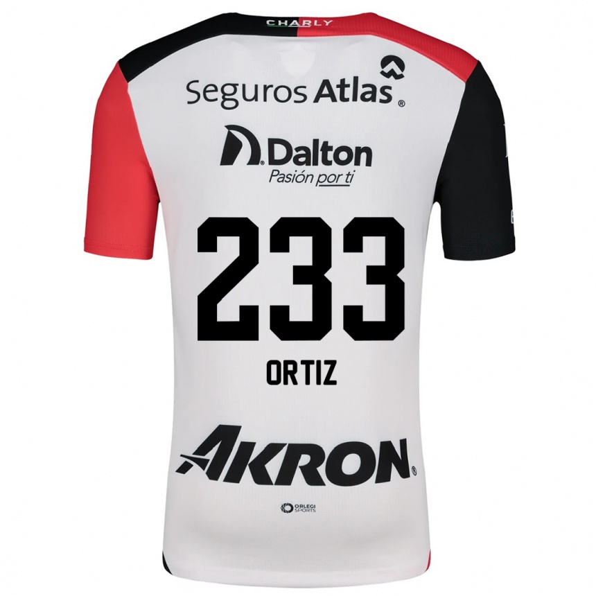 Hombre Fútbol Camiseta Brandon Ortiz #233 Blanco Rojo Negro 2ª Equipación 2024/25 Argentina