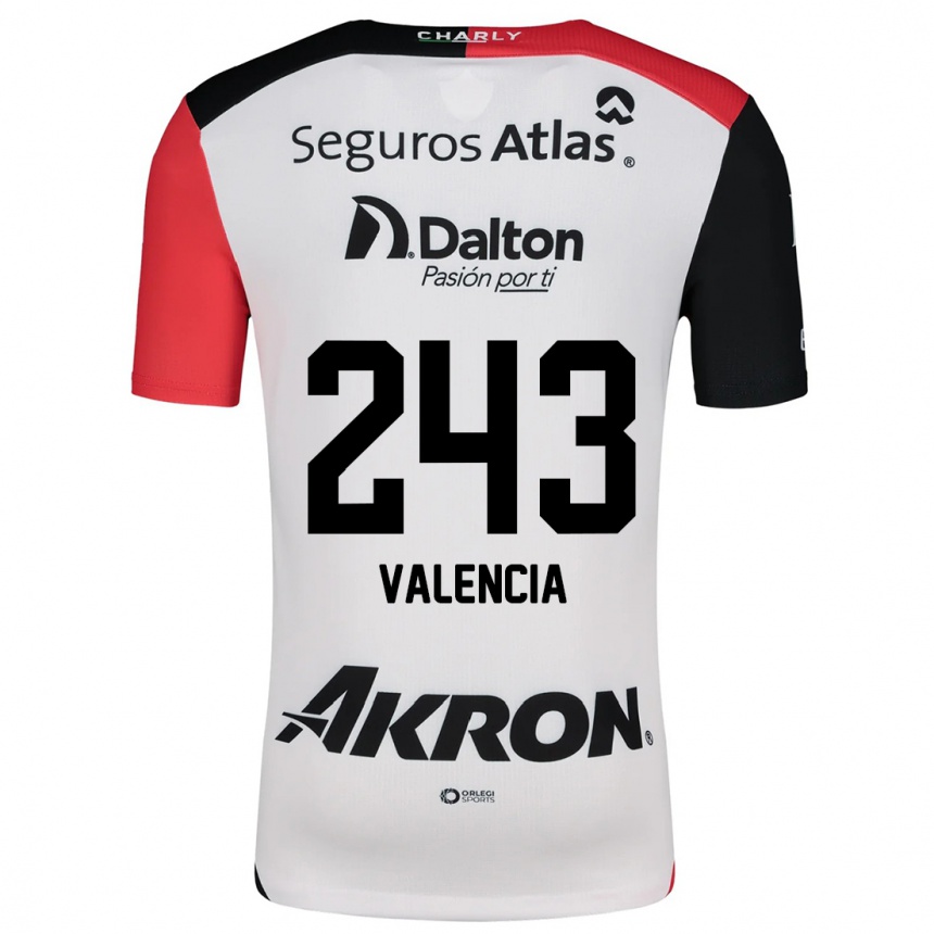 Hombre Fútbol Camiseta Luis Valencia #243 Blanco Rojo Negro 2ª Equipación 2024/25 Argentina