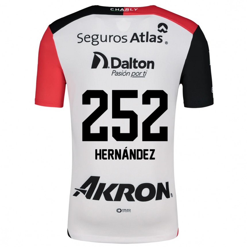 Hombre Fútbol Camiseta Luis Hernández #252 Blanco Rojo Negro 2ª Equipación 2024/25 Argentina