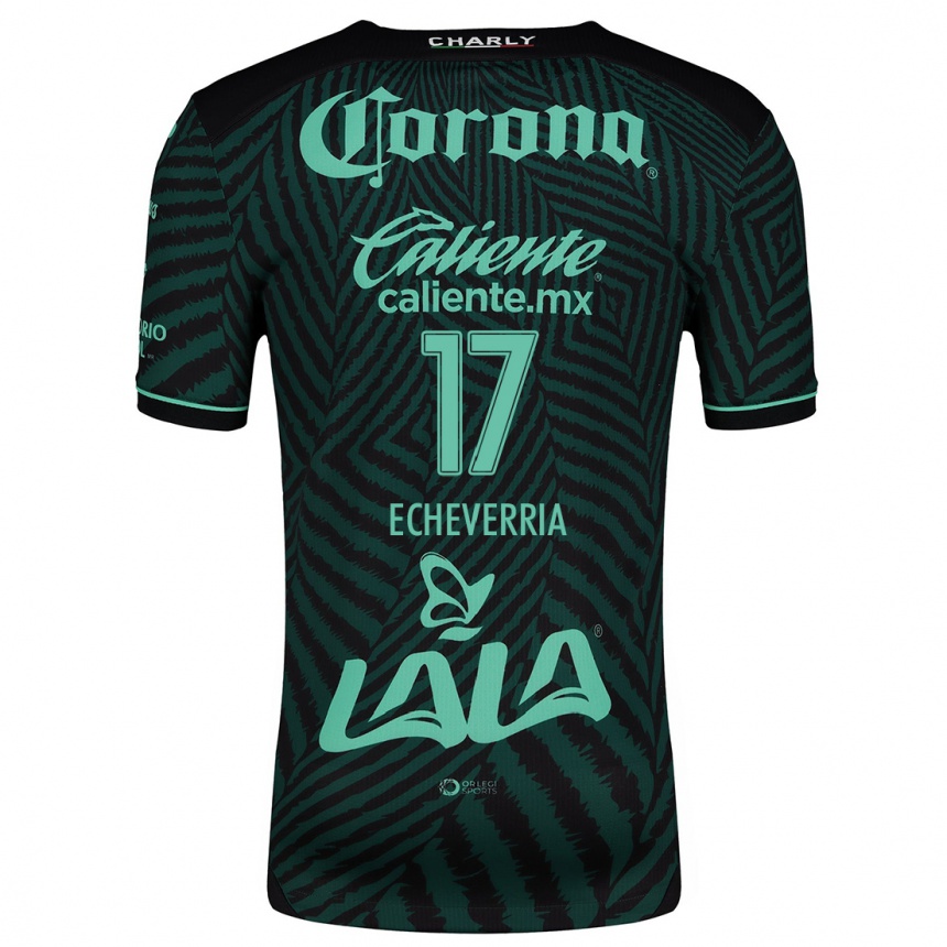 Hombre Fútbol Camiseta Emmanuel Echeverría #17 Verde Negro 2ª Equipación 2024/25 Argentina