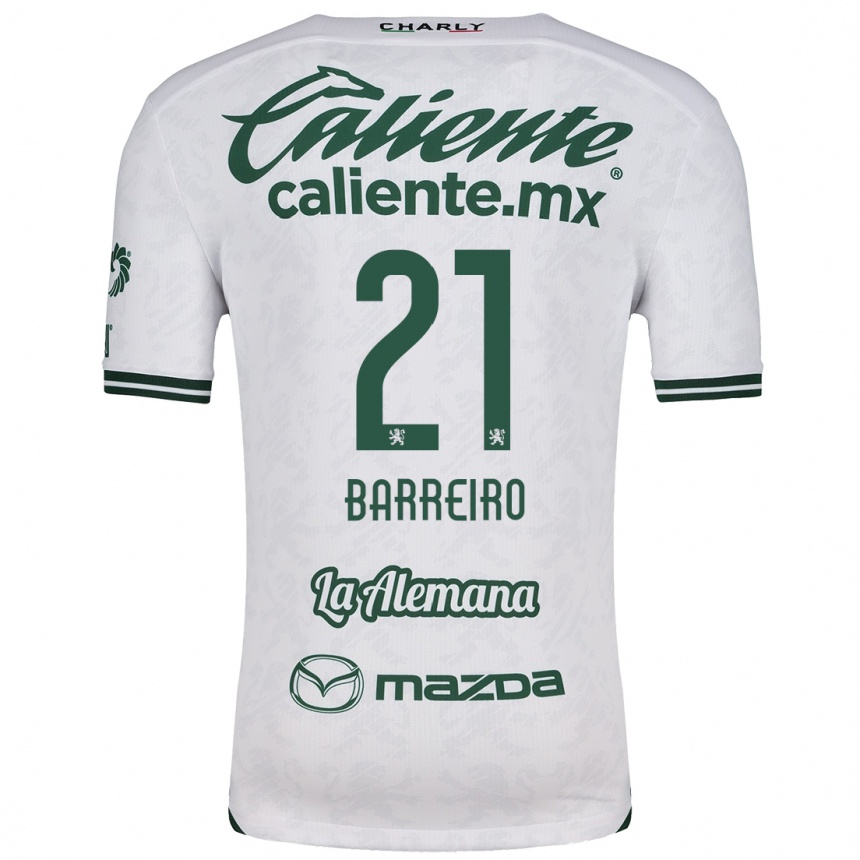 Hombre Fútbol Camiseta Stiven Barreiro #21 Blanco Verde 2ª Equipación 2024/25 Argentina