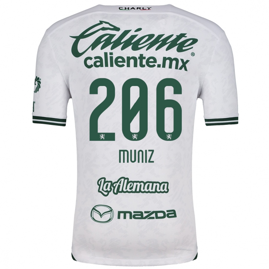 Hombre Fútbol Camiseta Isaác Muñíz #206 Blanco Verde 2ª Equipación 2024/25 Argentina