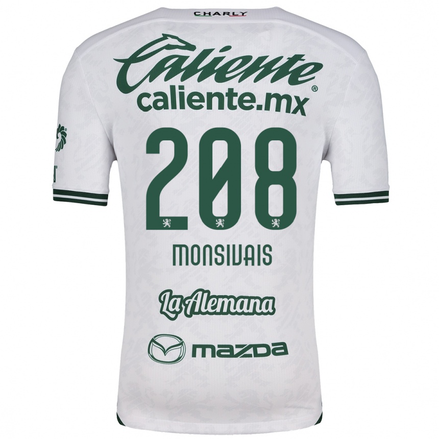 Hombre Fútbol Camiseta Daniel Monsivaís #208 Blanco Verde 2ª Equipación 2024/25 Argentina