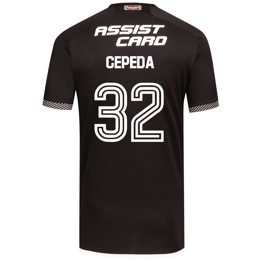 Hombre Fútbol Camiseta Lucas Cepeda #32 Blanco Negro 2ª Equipación 2024/25 Argentina